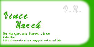 vince marek business card